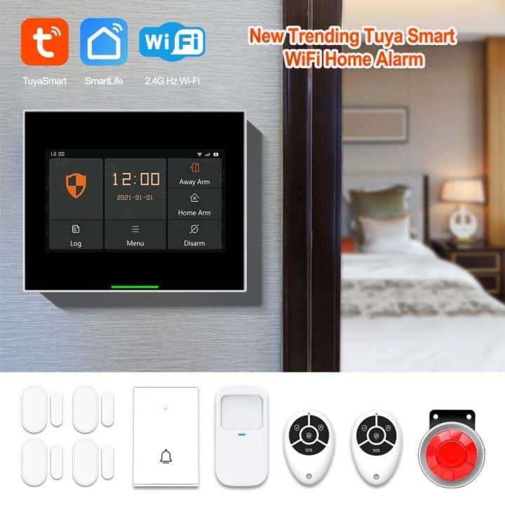 Smart Security Alarm Panel Kit | WiFi, Cell Network & 433Mhz | WiFi Tuya Smart Life