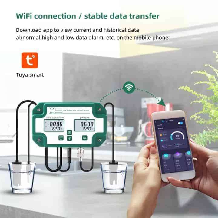 Smart Water Quality Detector | TDS EC Salt Temp Ph S.G | WiFi Tuya Smart Life
