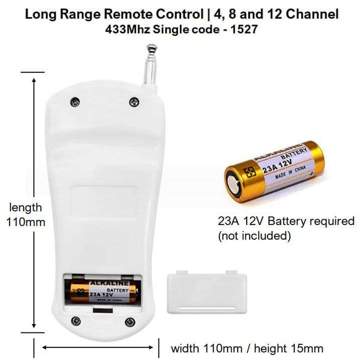 4CH Remote Control for Smart Products with 433MHz Option | Long Range