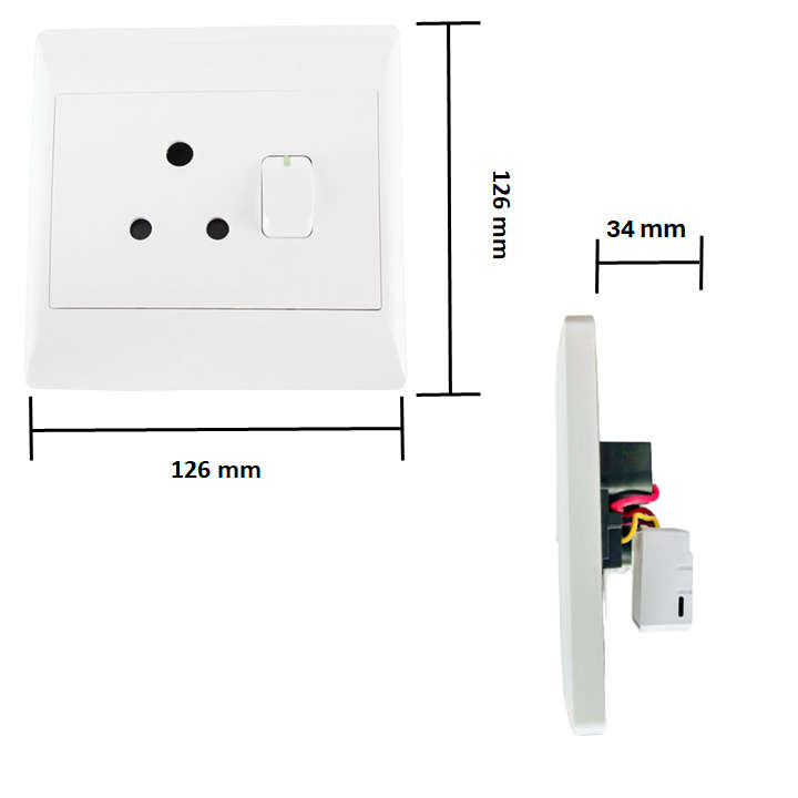 Smart Mechanical Wall Socket SA 3pin 16A | WiFi Tuya Smart Life