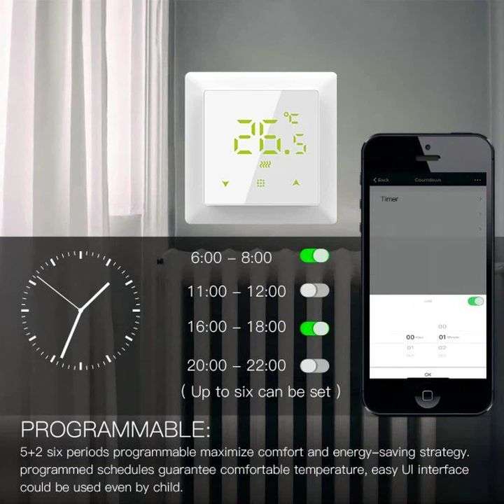 Smart Thermostat Temperature Control | Underfloor Heating | WiFi Tuya Smart Life v2