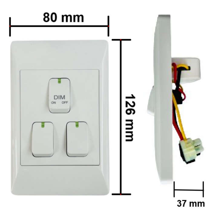 Smart Mechanical Hybrid Switch  3 Gang, 1 Dimmer + 2 Light | Neutral Wire + BT | WiFi Tuya Sma...