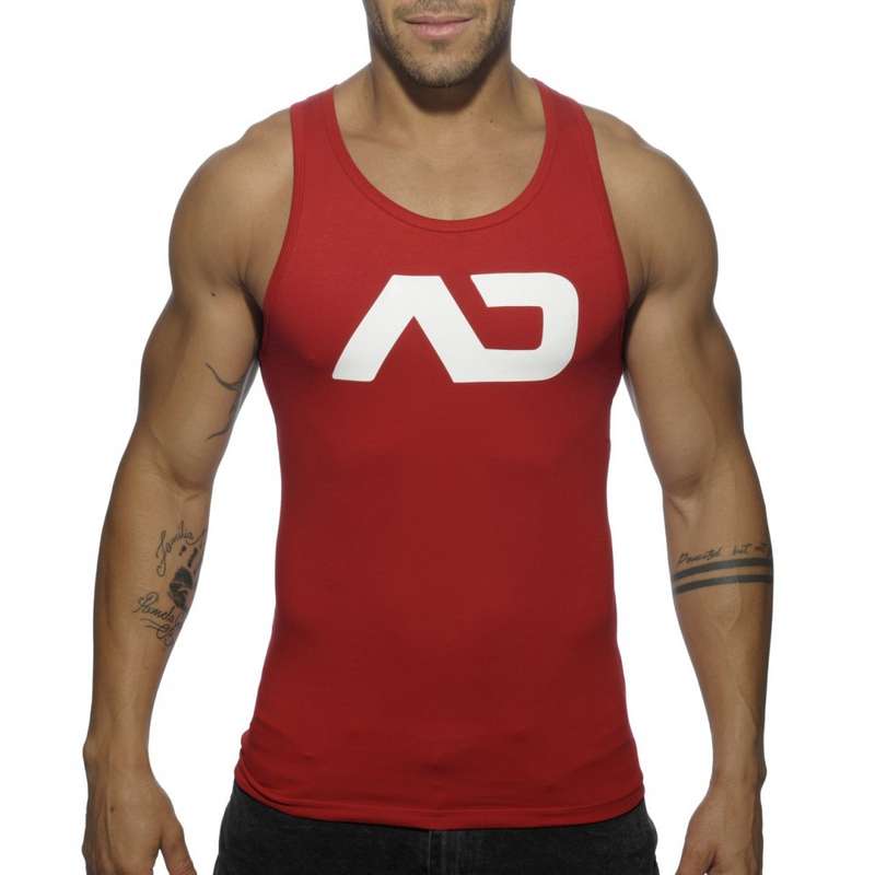 Addicted Vest - Silver on Red