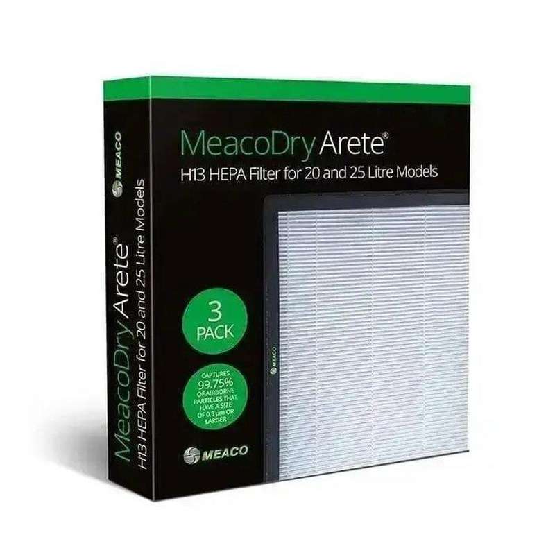 Meaco Dry Arete 20L/25L Spare H13 Hepa Filters (Pack of 3)