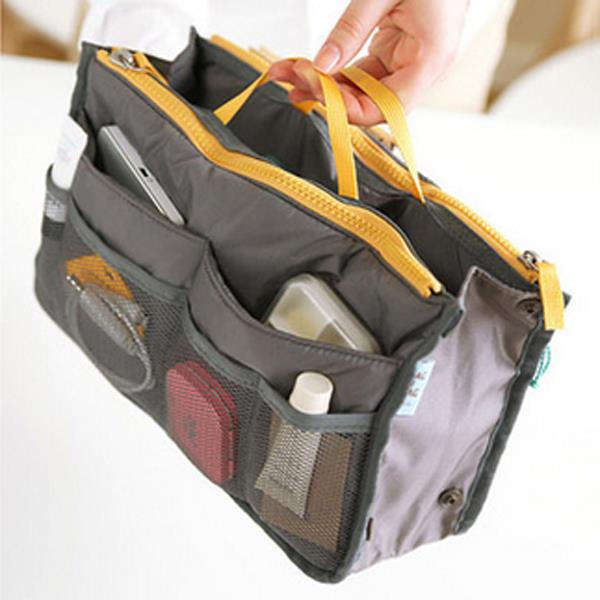 Home Practical Nylon Dual Organizer Insert Cosmetic Storage bag