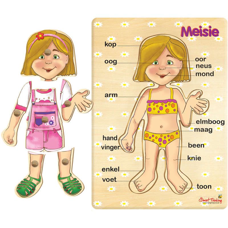 My Liggaam - Meisie - Peg Puzzle 6pc
