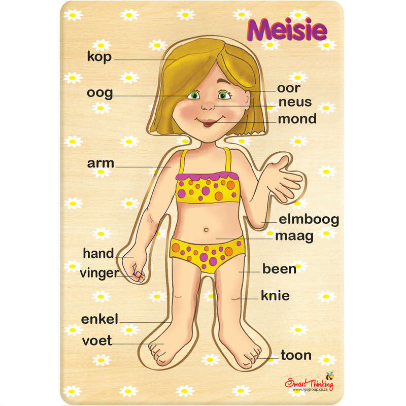 My Liggaam - Meisie - Peg Puzzle 6pc