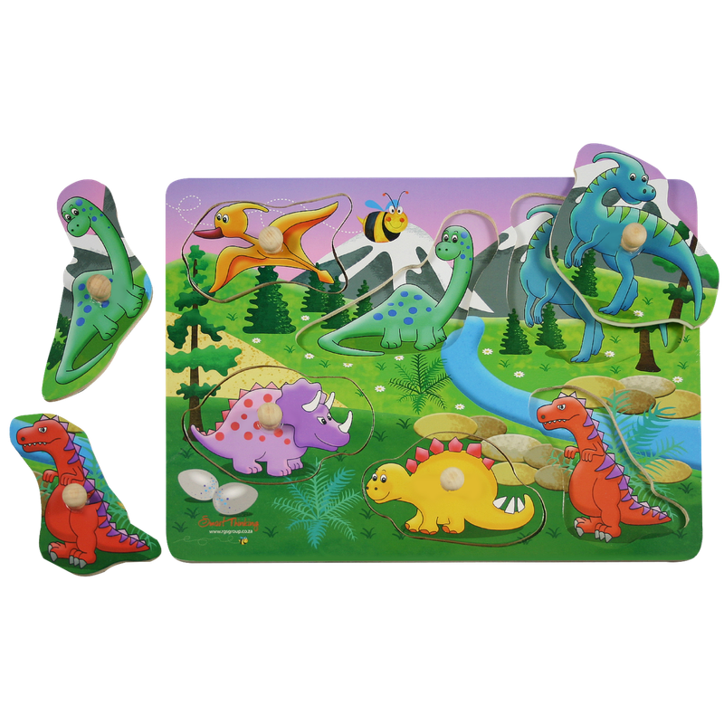 Dinos Peg Puzzle 6pc