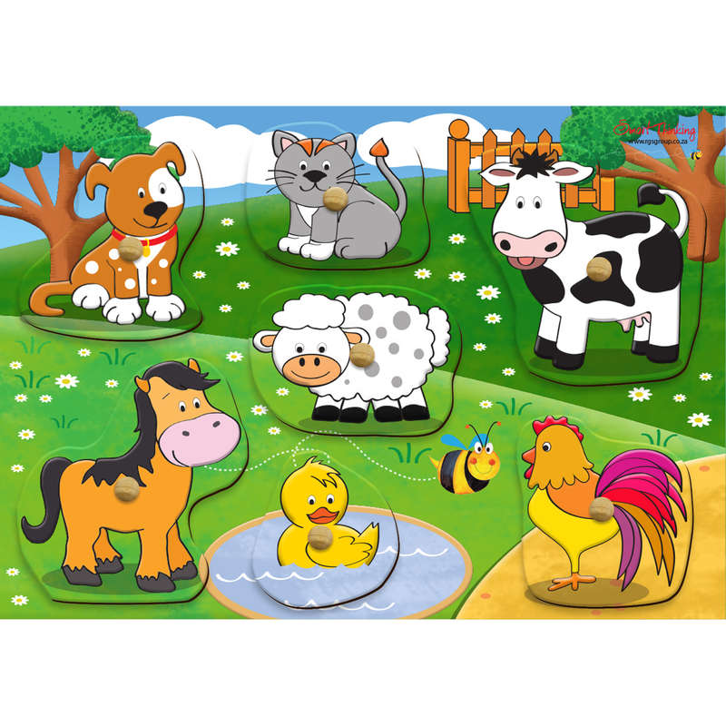 Farm Peg Puzzle 7pc