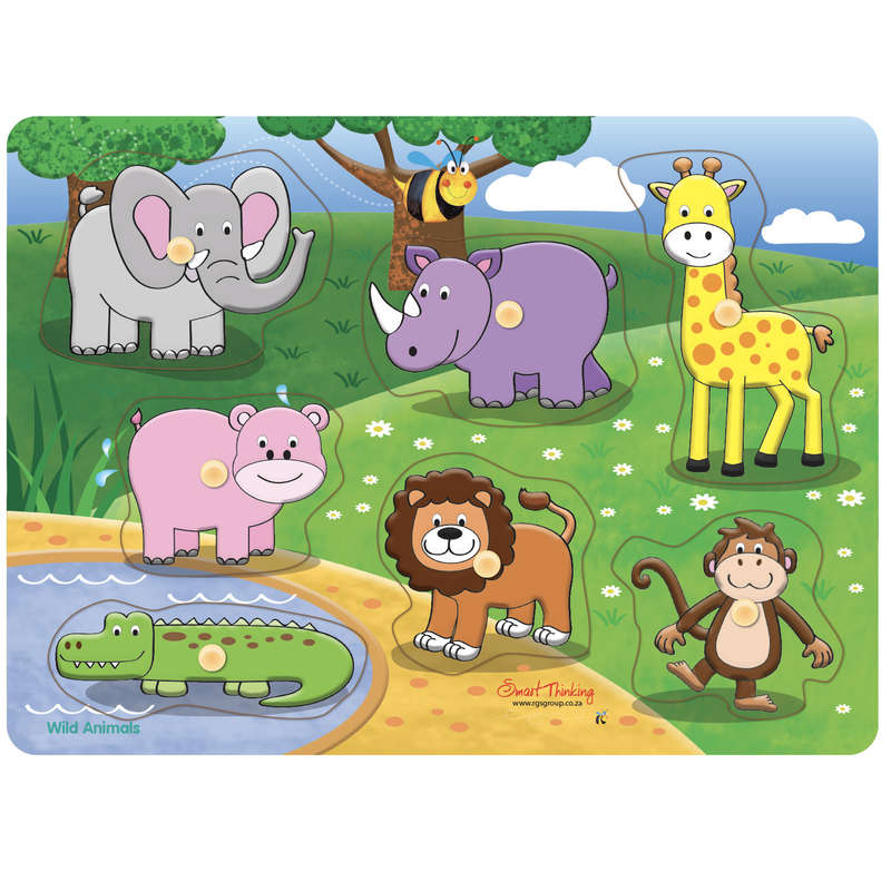 Wild Animals Peg Puzzle 7pc