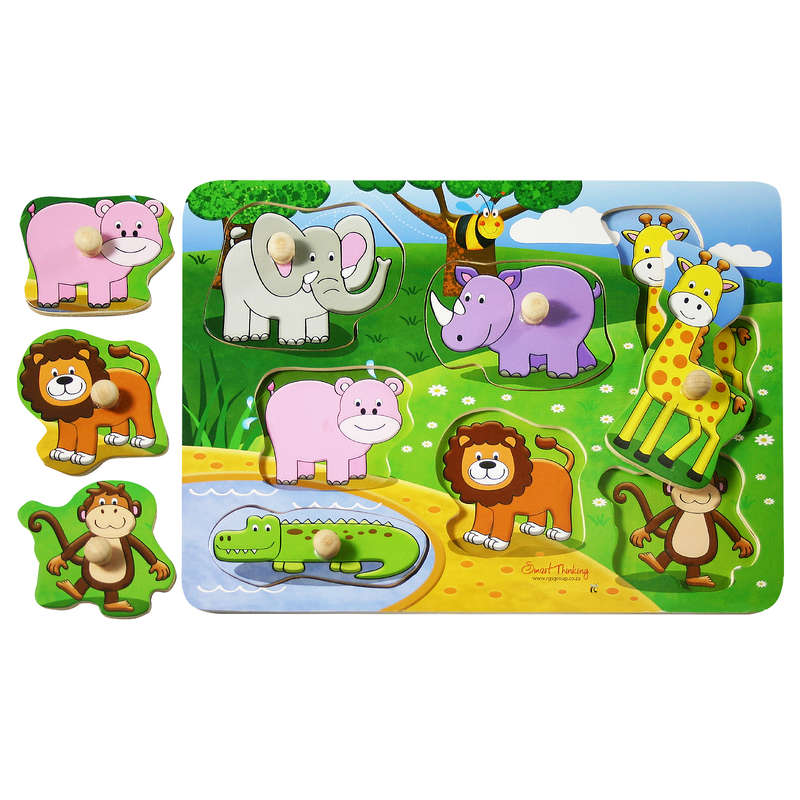 Wild Animals Peg Puzzle 7pc