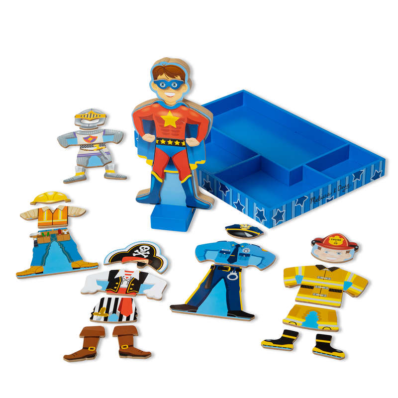 Melissa &amp; Doug Joey Magnetic Wooden Dress-Up Pretend Play Set (25+ pcs)