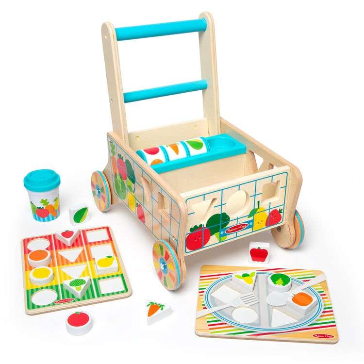 Wooden Shape Sorting Grocery Cart (Pre-Order)
