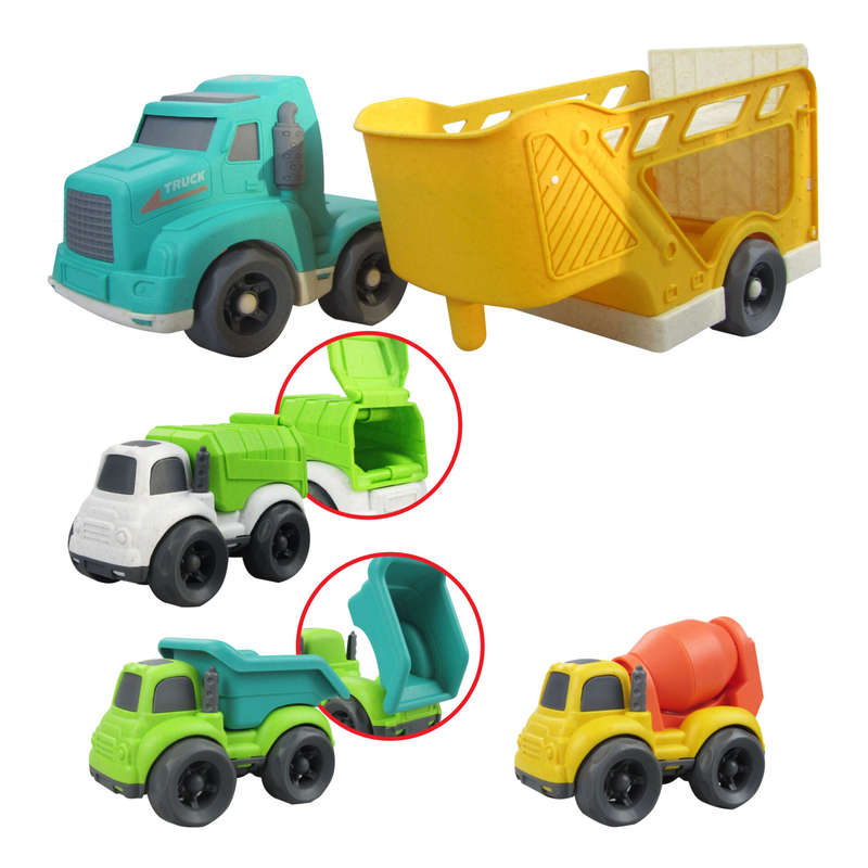 Bioplastic Carrier Truck &amp; Construction Vehicles Set