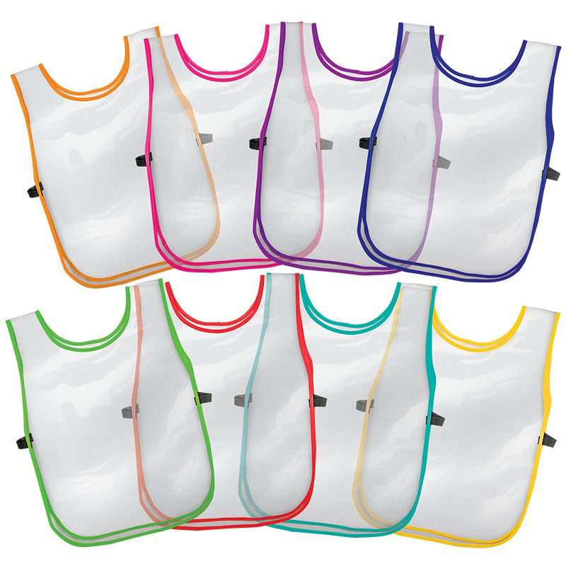 PRIMARY SCHOOL CLEAR APRON DOUBLE SIDED WITH TRIM - Assorted Colours