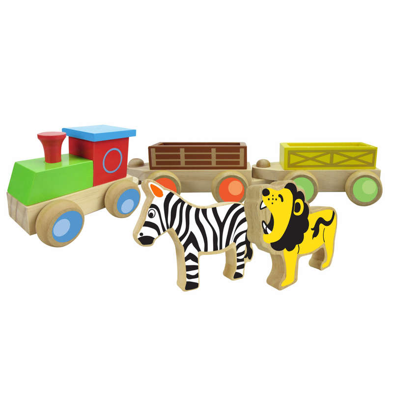 Wooden Safari/Zoo Train Set
