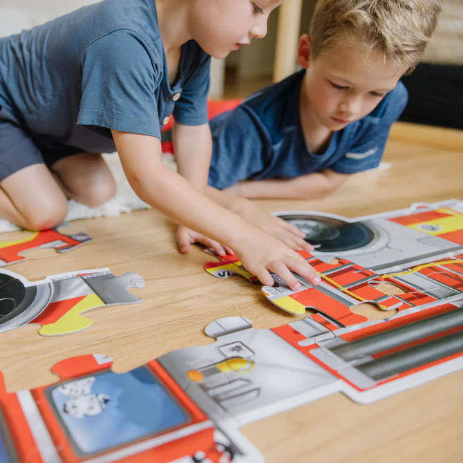 Giant Fire Truck Floor Puzzle - 24 Pieces