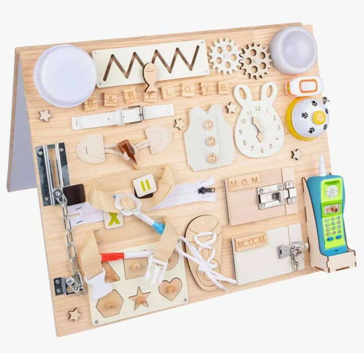 Sensory Busy Board And White Board 2 In 1 For Toddlers - Batteries Included