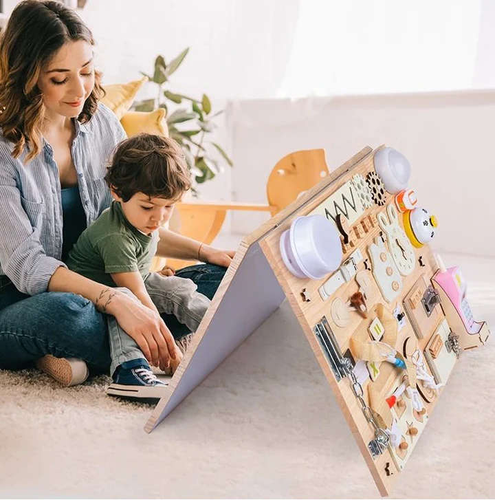 Sensory Busy Board And White Board 2 In 1 For Toddlers - Batteries Included