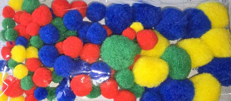 Primary Coloured Pom-Poms