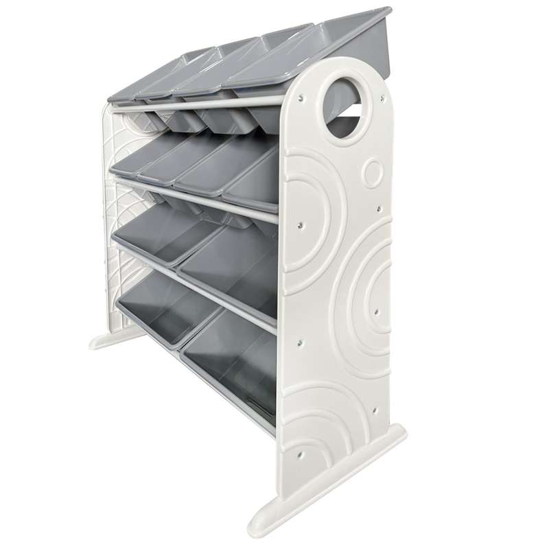 Cool Grey Plastic Storage Rack 12 bins