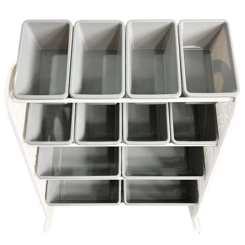 Cool Grey Plastic Storage Rack 12 bins