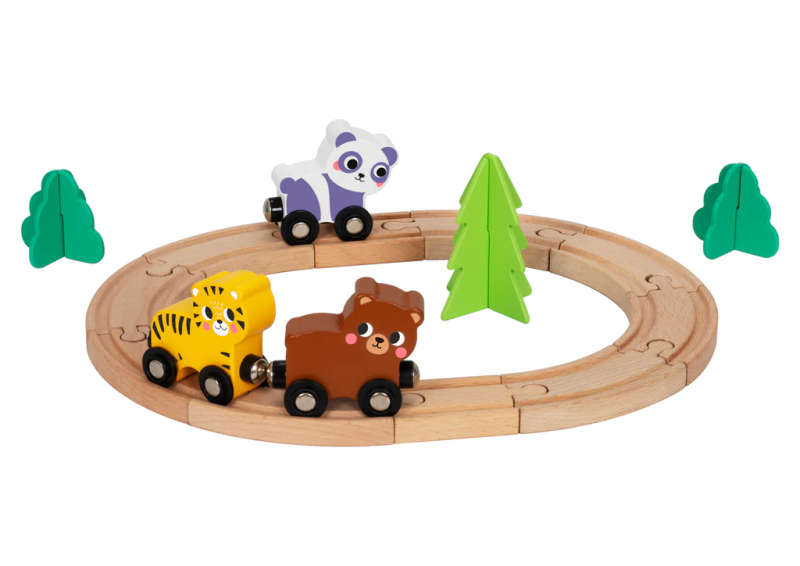 Wooden Train Set - Animal Themed