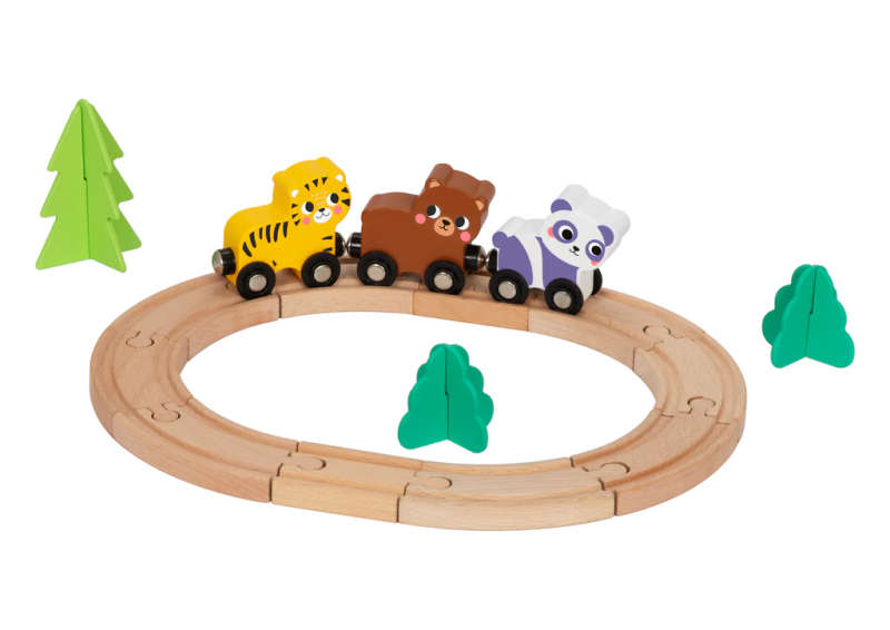 Wooden Train Set - Animal Themed