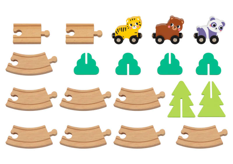 Wooden Train Set - Animal Themed