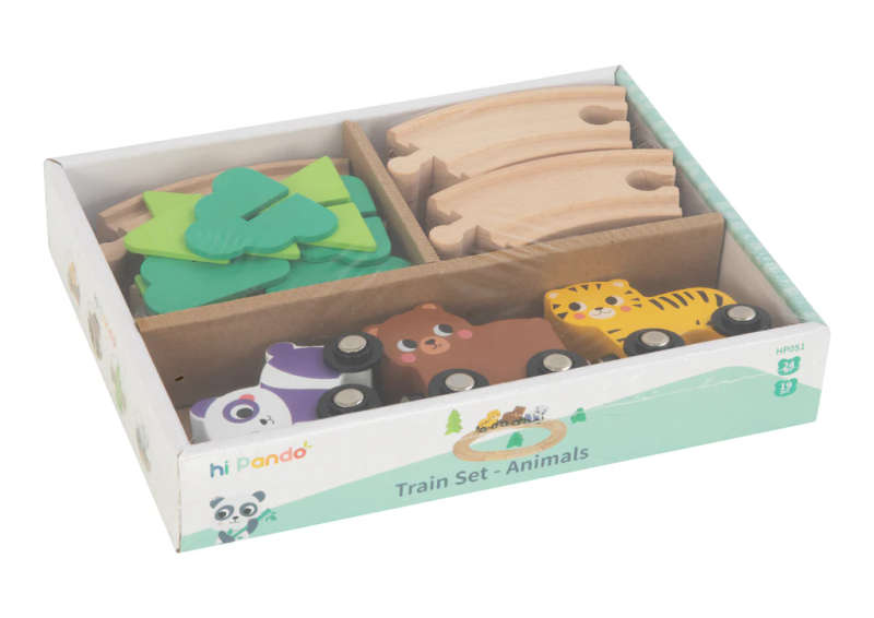 Wooden Train Set - Animal Themed