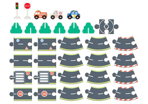 City Themed Car Track Puzzle