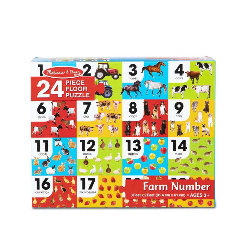 Farm Number Floor Puzzle 24pc