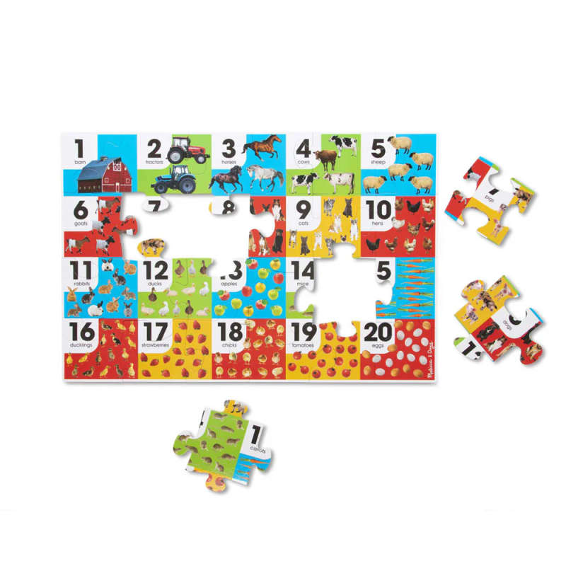 Farm Number Floor Puzzle 24pc