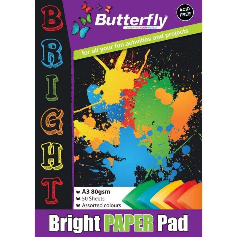 BOARD PADS - A3 160gsm 20 SHEETS - BRIGHT (ASSORTED)