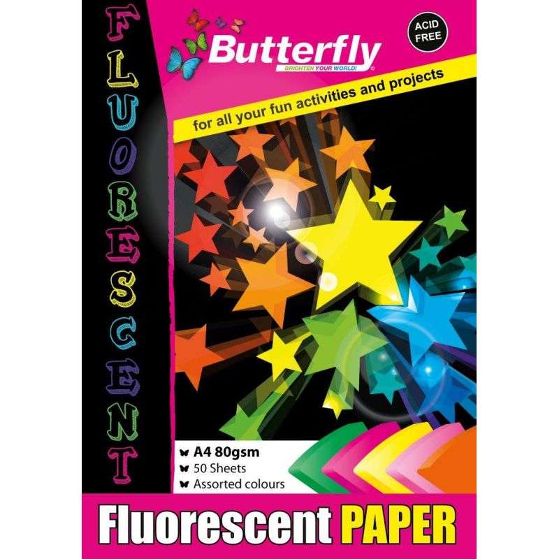 PAPER PADS - A4 80gsm 50 SHEETS - FLUORESCENT (ASSORTED)