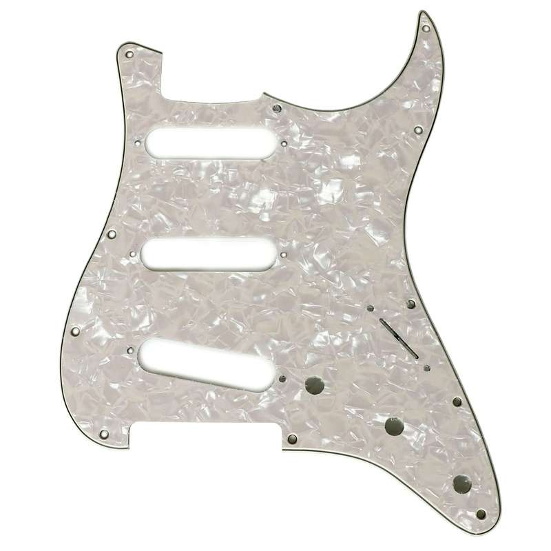 S/S/S Vintage White Pearloid 3ply Strat Style Pickguard