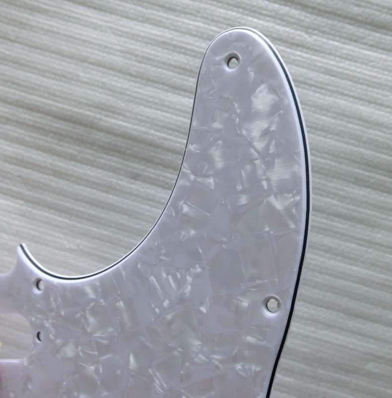 White Pearloid 3ply Standard Tele Style Pickguard
