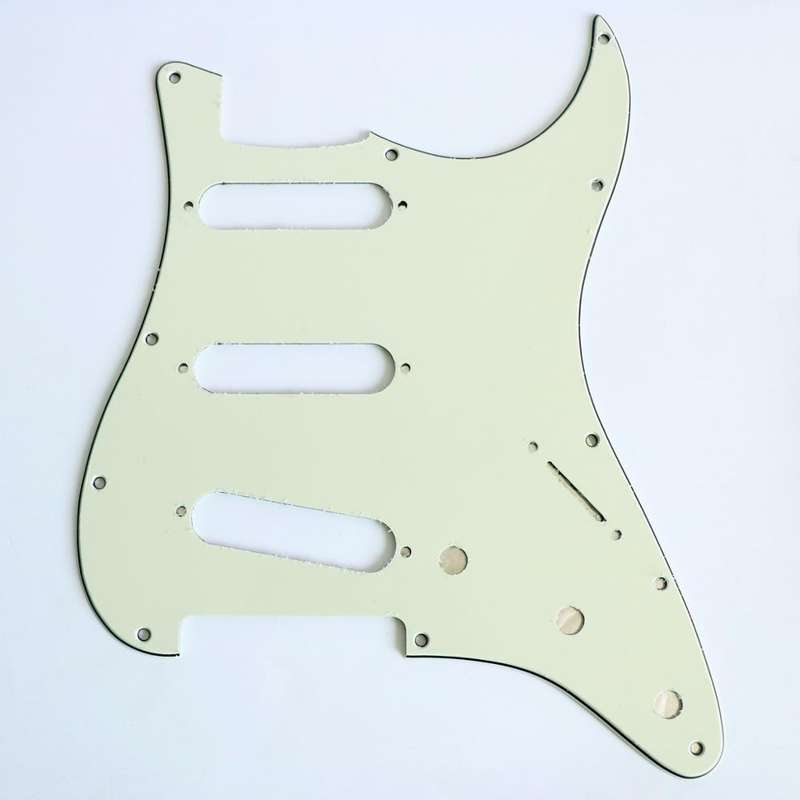 S/S/S Mint Green 3ply Strat Style Pickguard