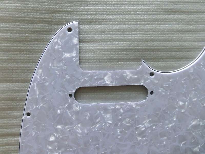 White Pearloid 3ply Standard Tele Style Pickguard