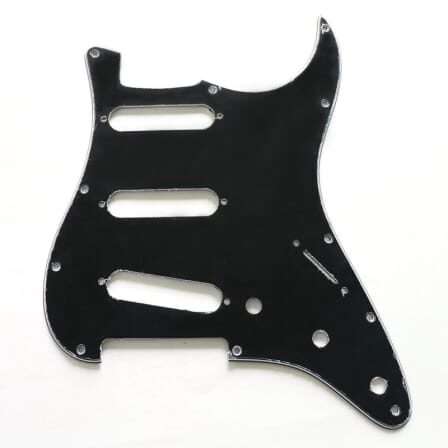 S/S/S Black 3ply Strat Style Pickguard