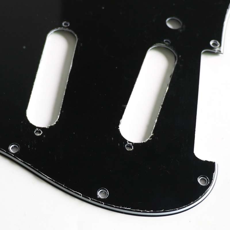 S/S/S Black 3ply Strat Style Pickguard (Left Hand)