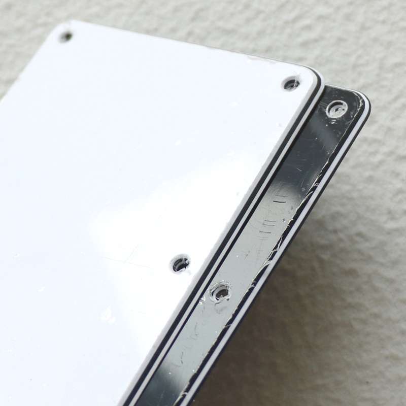 Black Guitar Tremolo Cavity Cover Strat Style 3ply with 6 Individual String Holes