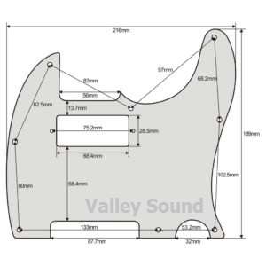 Black 3ply Mini Humbucker Tele Style Pickguard