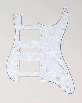 H/S/H White Pearloid 3ply Strat Style Pickguard