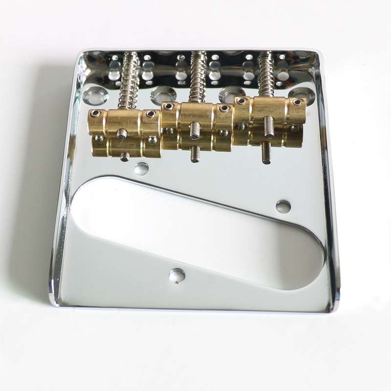 Vintage Ashtray Style Telecaster Guitar Bridge with 3 Brass Saddles