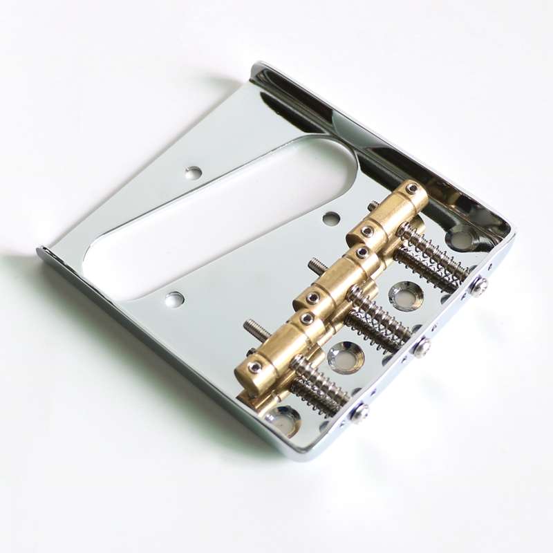Vintage Ashtray Style Telecaster Guitar Bridge with 3 Brass Saddles