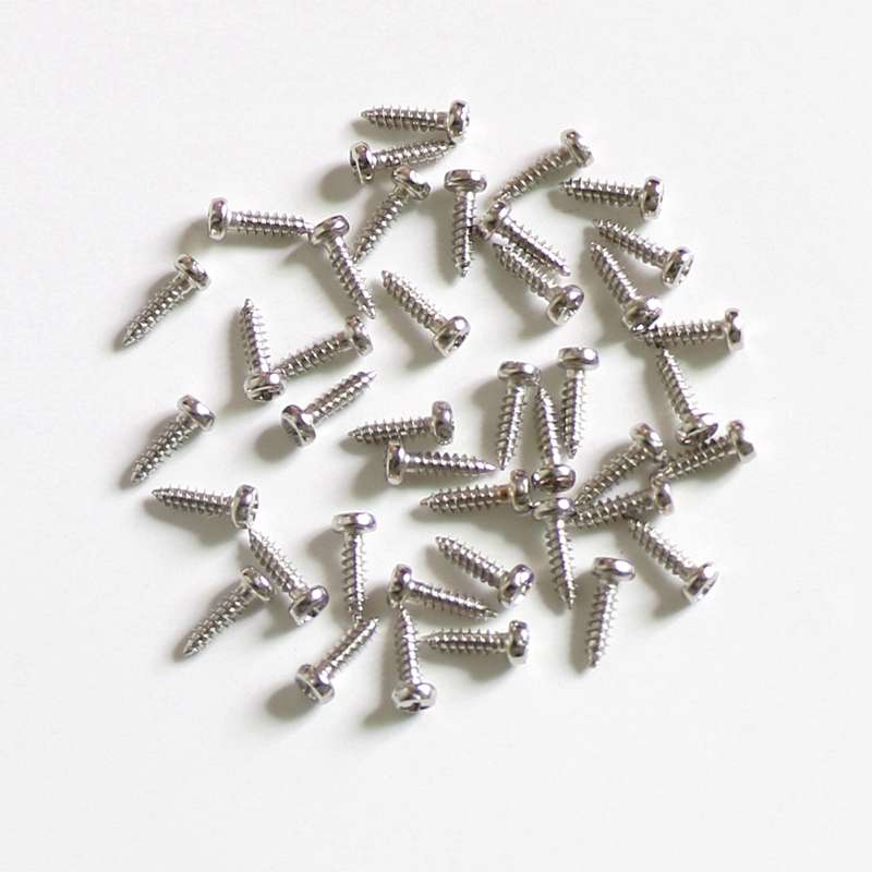 2mm x 8mm Screws for Truss Rod Covers, Machine Head (tuners) & String Trees - Chrome