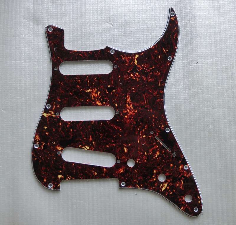 S/S/S Brown Tortoise Shell 3ply Strat Style Pickguard
