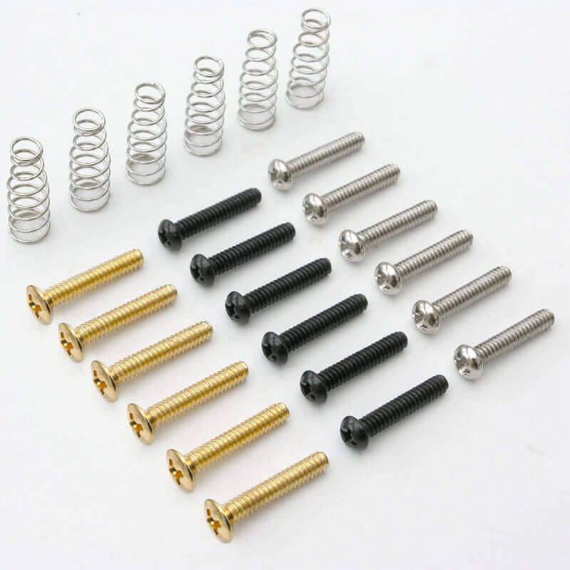 Single Coil Pickup Screws &amp; Springs - Set of 6