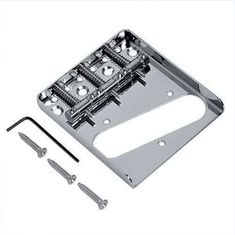 Vintage Ashtray Style Telecaster Guitar Bridge with 3 Saddles (Chrome)